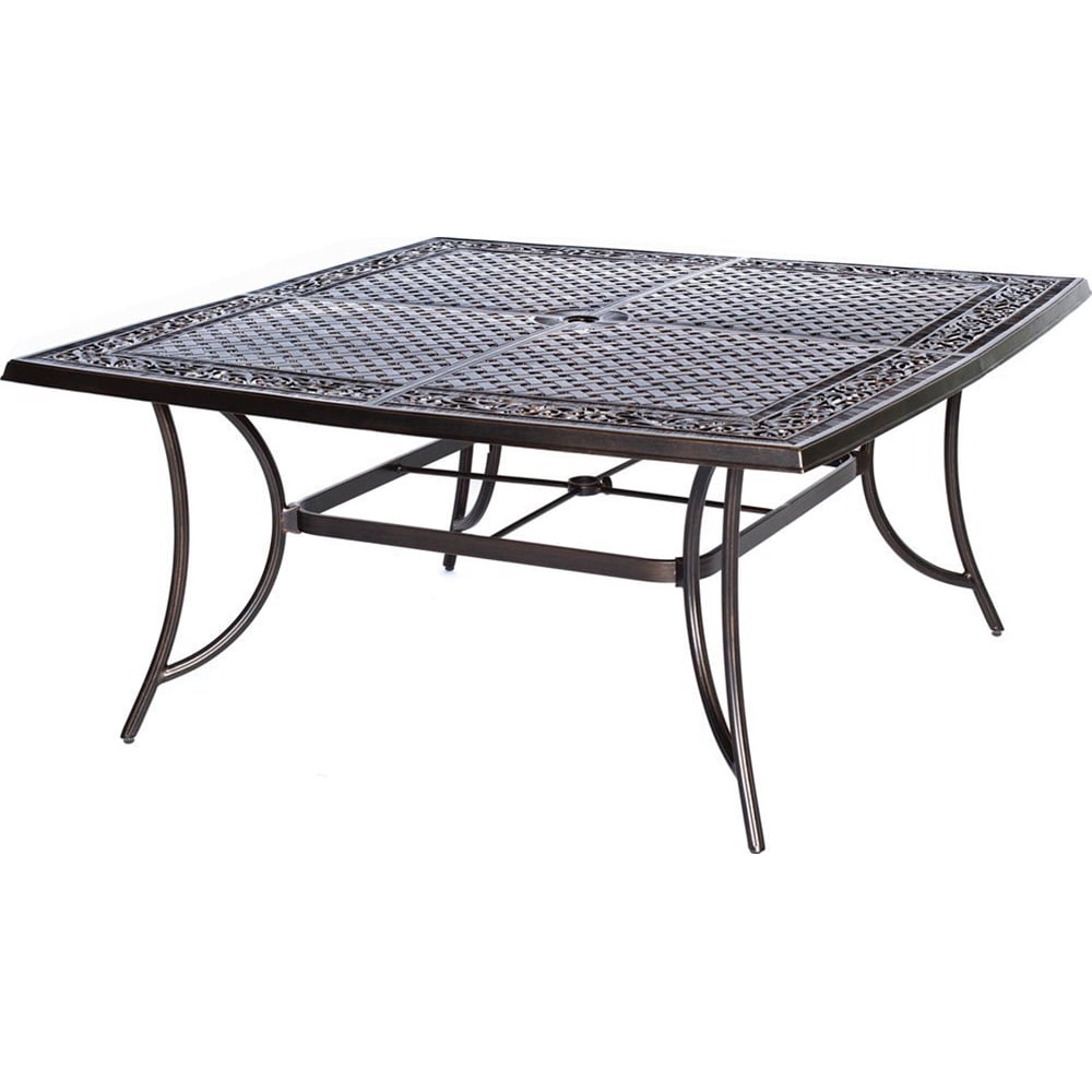 Hanover Outdoor Traditions 9-Piece Dining Set with Large Square Table, Natural Oat/Bronze