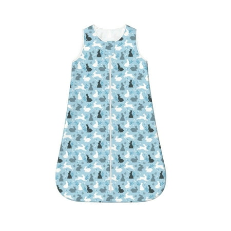 

Fotbe Black White Gray Rabbit Pattern Sleep Sack - Baby Wearable Blanket with Zipper Extra Soft Cotton Sleeveless Sleeping Bag for Infants-X-Large