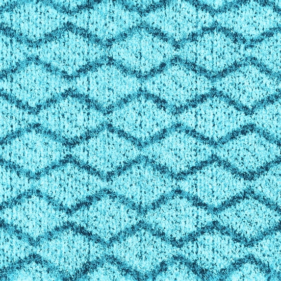 Ahgly Company Indoor Square Trellis Light Blue Modern Area Rugs, 6' Square