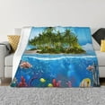 thumbnail image 1 of Balery Island And Coral Reef Manta de Franela con Dibujo, Lujo Ultra Suave y Cálido, Antipelusa y Resistente a las Arrugas para Cama, Sofá, Camping -50"x40", 1 of 6