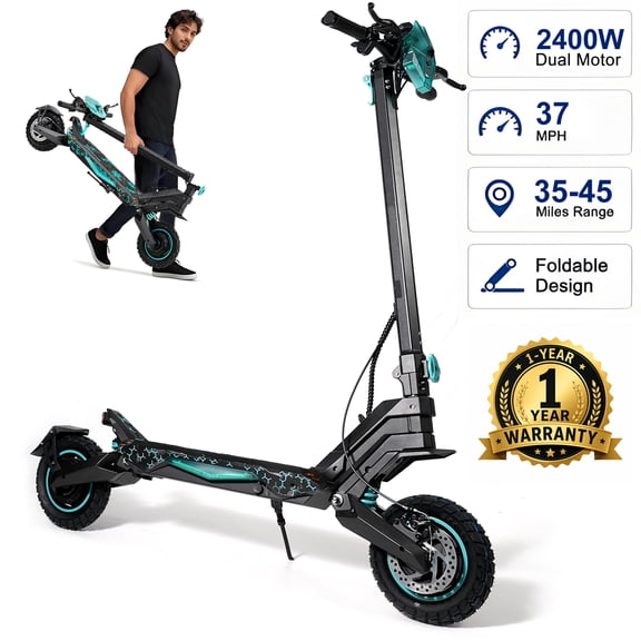 NovaHop G2pro Electric Scooter Adults,37 Mph Max Speed & 40-45 Miles Max Range,2400W Peak Dual Motor Fast Off Road E Scooter,330lbs MAX Load,Foldable Commuting E-Scooter with UL 2272