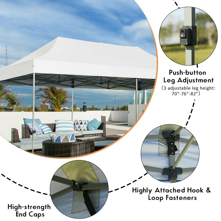 Gymax 10'x20' Pop up Canopy Tent Folding Heavy Duty Sun Shelter