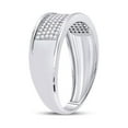 thumbnail image 3 of FB Jewels 10k White Gold Mens Round Diamond Micropave Wedding Anniversary Band Ring 1/3 Cttw, 3 of 4