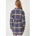 thumbnail image 2 of Love Tree Talla Chica/S Vestido Camisa De Franela A Cuadros Botones Boyfriend Love color Azul Marino Love Tree 4726DYCHAZ, 2 of 3