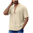 thumbnail image 6 of Mens Cotton Linen Shirts Short Sleeve Casual Shirts Button Up Shirt Beach Summer Wedding Vacation Shirt for Men, 6 of 6
