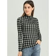 thumbnail image 3 of INSPIRE CHIC Blouse Décontractée à Carreaux pour Femme à Col Roulé Ajustée à Manches Longues, 3 of 6