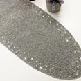 thumbnail image 3 of Handmade bead Christmas table runner, floral beaded runner, silver, 13x35inch, 3 of 4