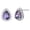 Purple, variant on Women's Green Teardrop Stud Earrings Pear Shape CZ Crystal Studs Platinum Plated R815 (Green)