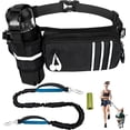 thumbnail image 1 of FrostHike Retractable Dog Leash with Fanny Pack for Small Medium Large Dogs Running Walking Training, Adjustable Waist Belt, Dual Padded Handles Bungee Leash, Hands Free (Black), 1 of 5