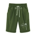 thumbnail image 4 of Iyufng Shorts for Women Plus Size Clearance,Casual Linen Shorts Women,Cotton and Linen Fashionable Printing Elastic Waist 5-inch Pants Drawstring 5-inch Shorts,Holiday Summer Savings Deals, 4 of 4