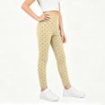 thumbnail image 2 of Resicozy Girls Athletic Polka Dot Leggings High Waisted Yoga Pants, Stretch Casual pants for Running Dance Gymnastics Gym 2-14 Years Yellow 120, 2 of 4