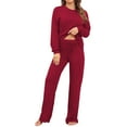 thumbnail image 2 of Tops Pantalones Ropa de dormir, Conjunto de pijama para mujer Pijama de pieza suave Ropa de dormir de manga larga Rendimiento impulsado, 2 of 7