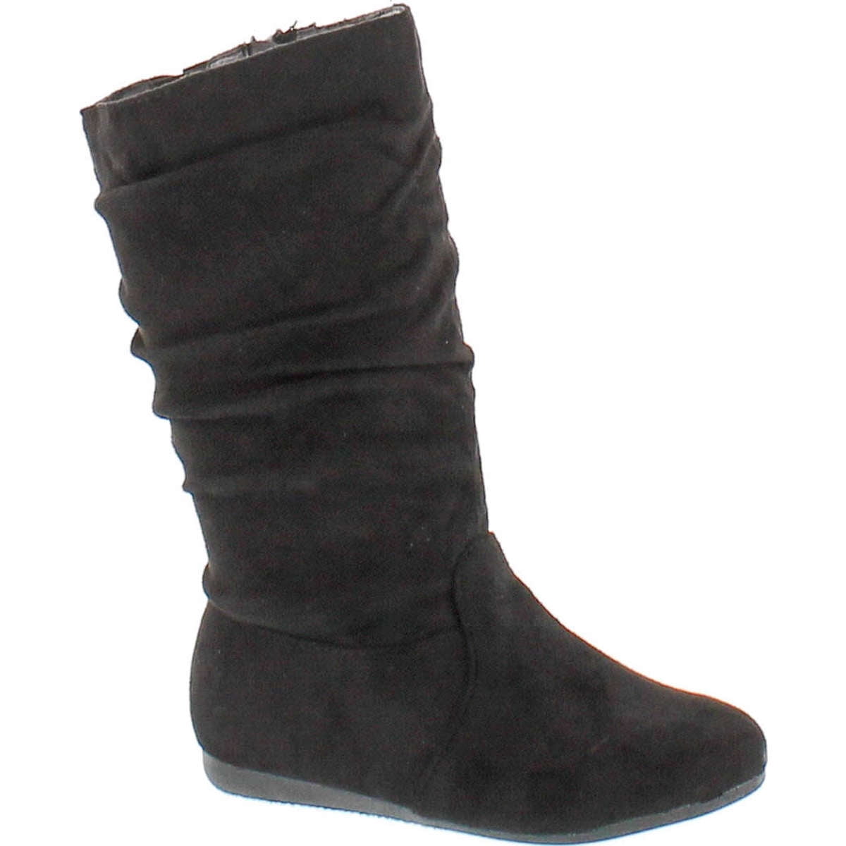 black calf slouch flat boots