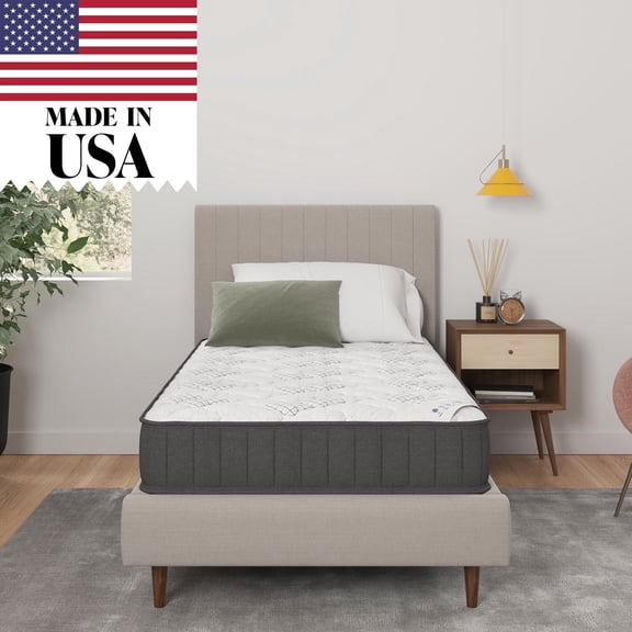 Ottomanson Edge to Edge 9" Pocket Coils Firm Tight Top Hybrid Mattress in a Box, Twin