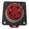 thumbnail image 1 of WALTHER - 32A, 415V, Panel Mount CEE Socket, 3P+N+E, Red, IP44, 1 of 1