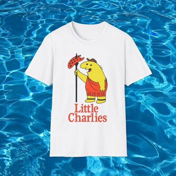 Little Charlie's Funny TShirt, Smiling Pizza Parody for Friends Joke T-Shirt, Sizes S-5XL - Gategoo