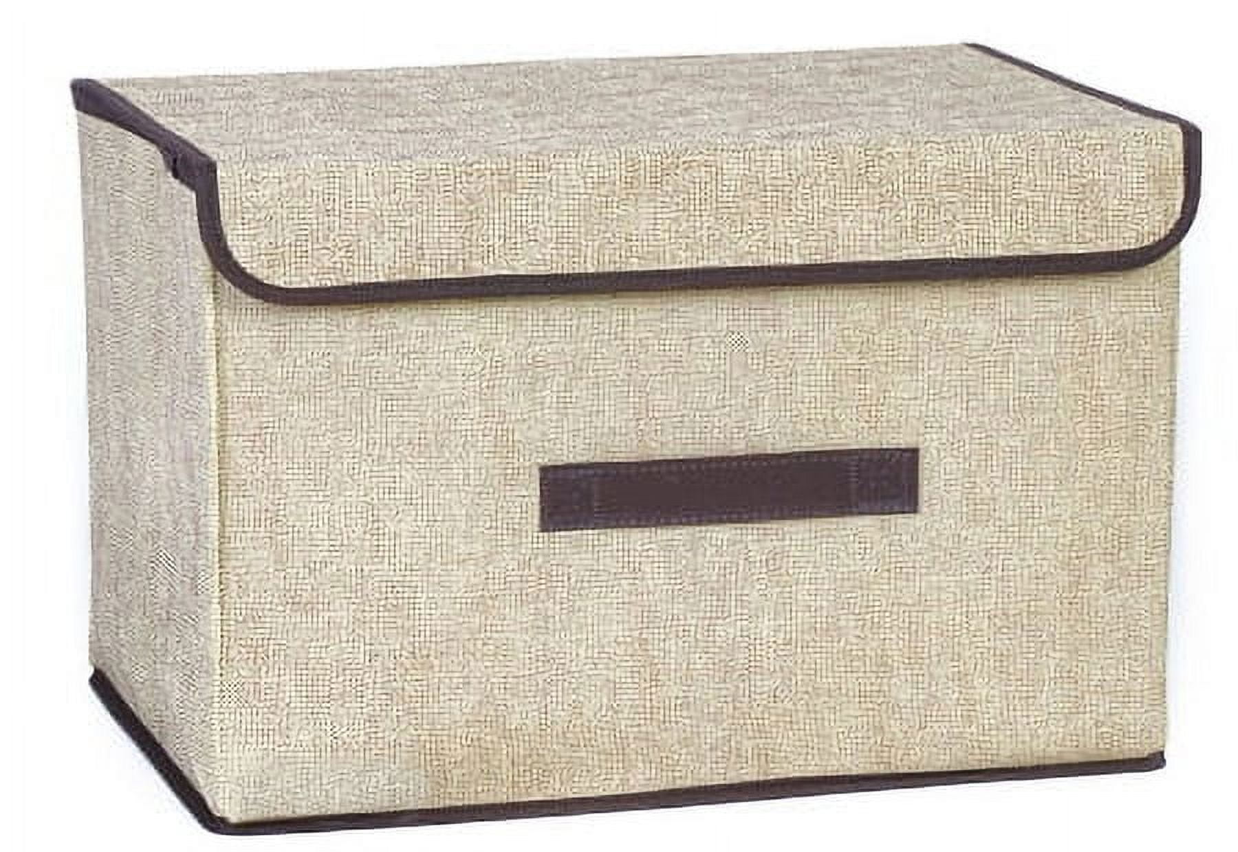 Foldable Storage Boxes with Lids,10" x 7.5" Fabric Storage Bins with Lids, Toys Organizers, Closet Organizers for Clothes Storage, Room Organization, Office Storage, Toys - (Khaki,1 Pack)