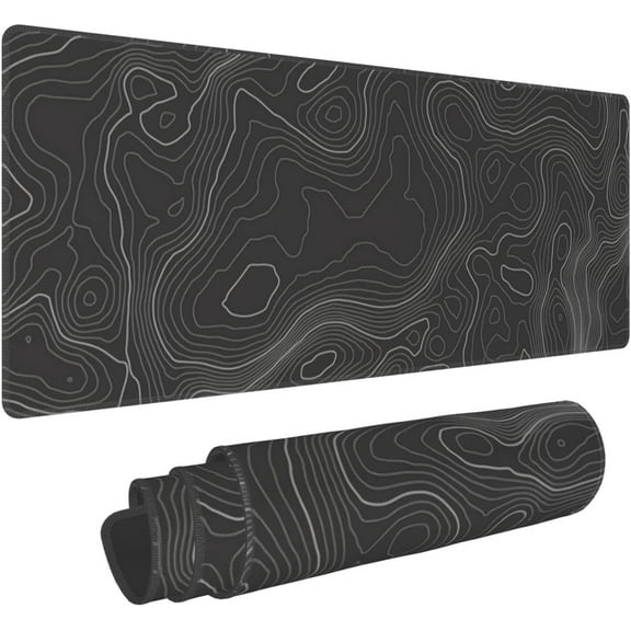 Topographic Contour Gaming Mouse Pad Large XL Long Extended Pads Big Mousepad Keyboard Mouse Mat Desk Pad Home Office Decor Accessories for Computer Pc Laptop,Rubber