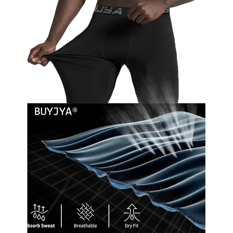 BUYJYA 5Pcs Men's Workout Set Gym Clothing Compression Leggings Shorts  Shirt Long Sleeve Top for Running