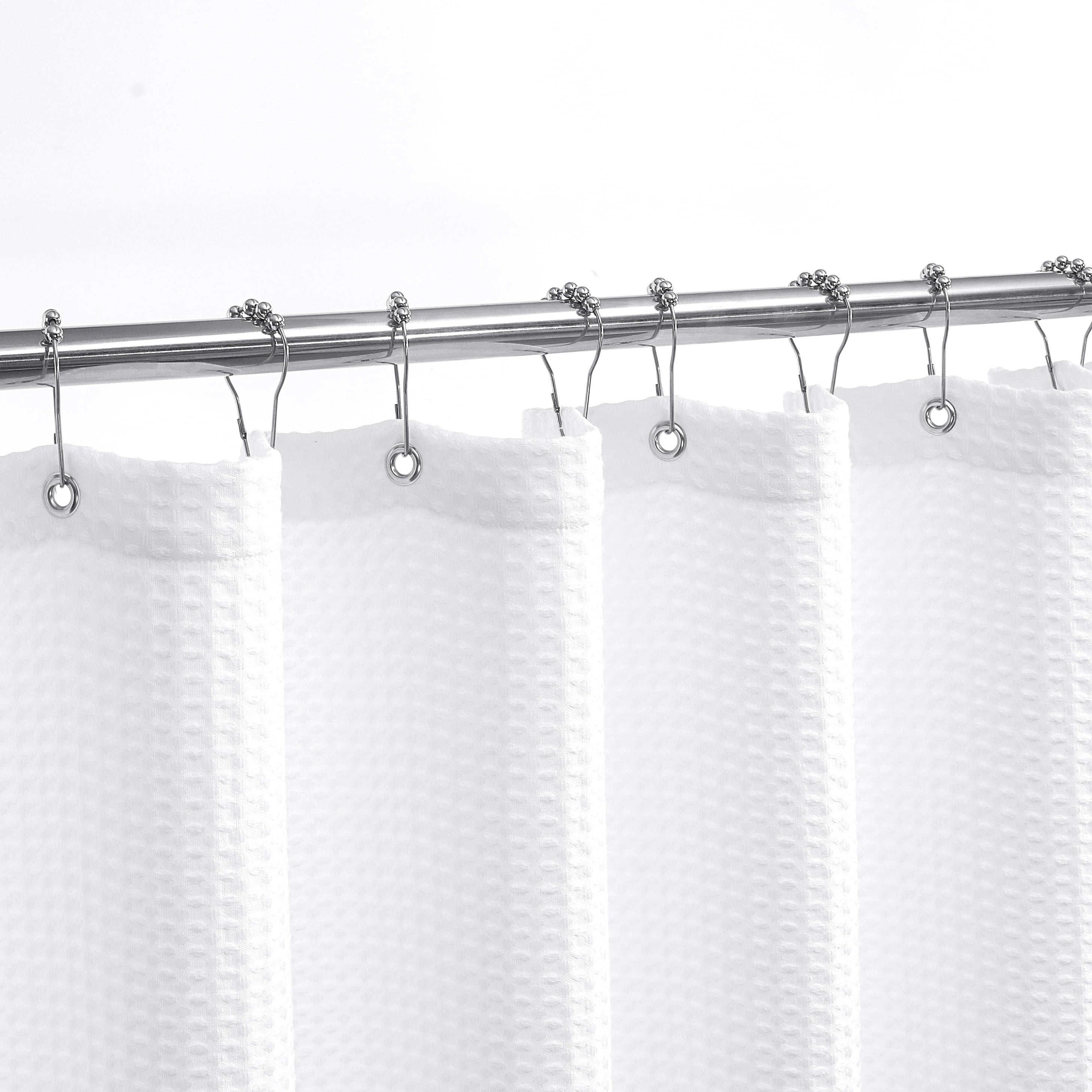 Better Homes & Gardens Solid Waffle 72" x 72" Fabric Shower Curtain, White