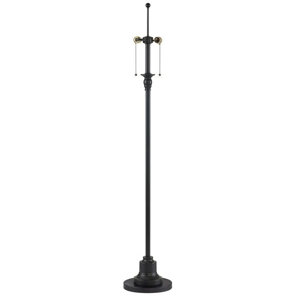 360 Lighting Dyna Traditional 58" Tall Standing Floor Lamp Base Skinny Pole Pull Chain Metal Black Finish Living Room Bedroom