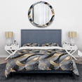 thumbnail image 3 of Designart "Sequined Glamour In Grey And Gold" Glam Bedding Covert Set - Glam Bed Set With 1 Sham, 3 of 5