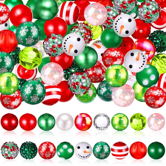 Cuentas de Chicle Navideñas Realspring 20 mm 100 pcs para Manualidades