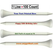 Personalized Golf Tees – 2 3/4", 1 Line Custom Text – 100 Count – Wood by GBM Golf