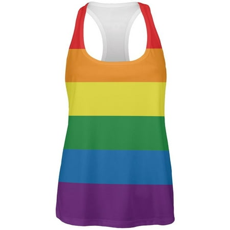 Rainbow Gay Pride Flag All Over Womens Work Out Tank (Best Tank Tops For Working Out)