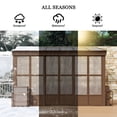 thumbnail image 4 of Mondawe 10x12 ft Wall Mounted Hardtop Gazebo Polycarbonate Roof Sunroom w/Detachable PVC Screen, Lockable Sliding Front and Side Doors,Lean to Gazebo for Porch, Patio, Lawns, 4 of 11