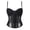 Black, variant on Women's Sexy Lace Back Zipper Corset Top Bustier with Mesh Sheer Fishbone Waist Cincher – G-String Body Shapewear for Daily or Party Wear Gray L