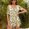 thumbnail image 3 of Teacher Pencils Womens Summer V Neck Zipper Top Short Sleeve T Shirt Off Shoulder Top Casual Classy Loose Shirts, 3 of 7