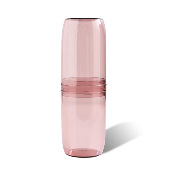 Estuche del cepillo de dientes Portátil Pasta de dientes Contenedor Polvo a prueba de polvo Plástico Diario Uso Diario Simple Holder Holder College Senderismo Dos tazas-rosa sidaley HA028212-02