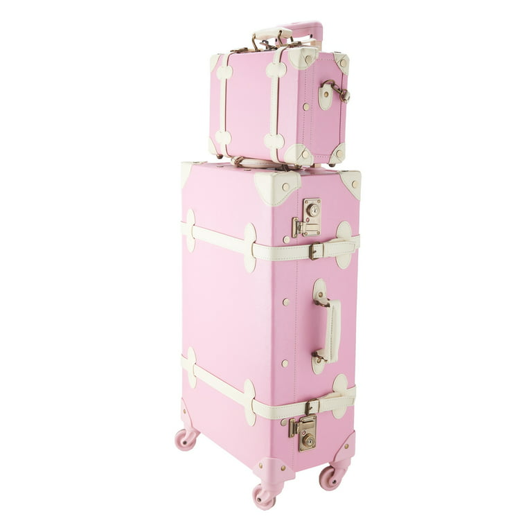 Preenex Premium PU Vintage Style Suitcase Set Luggage Bag w/ TSA Locks  Wheels 