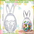 thumbnail image 1 of Dvumao Easter Decor, Easter Glass Jar With Lid Large Bunny Ear Egg Candy Jar Clear Decorative Food Storage Container Rabbits Egg Shape Storage Canister Easter Bunny Table Decor For, Women Gifts, 1 of 8