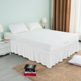 thumbnail image 2 of Subrtex Wrap Around Bed Skirt Elastic Elegant Soft Fabric Ruffled Fade Resistant Replaceable (King, White), 2 of 5