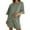Army Green, variant on Summer Fsshion Plus Size 2 Piece of Sets for Womens Casual Solid Color Home Short Sleeved Round Neck Pajama Top With Pants Set