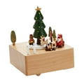 thumbnail image 2 of Adorno de caja de música navideña, caja musical de cuerda con melodía, temática navideña árbol de navidad verde, 2 of 9