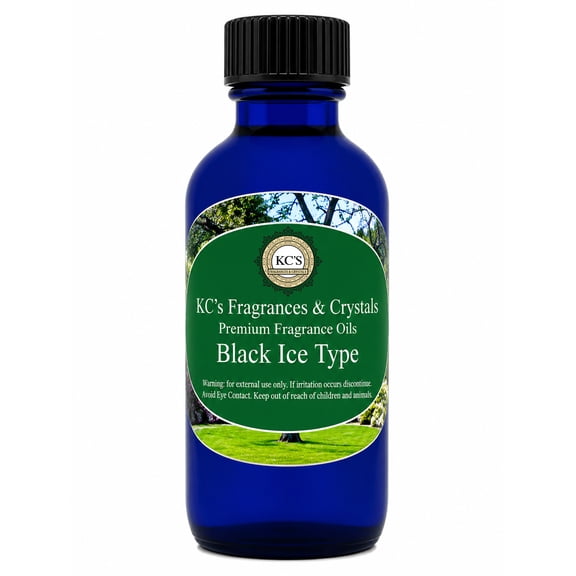 Black Ice Type Premium Fragrance Oil by KC's Fragrances & Crystals for Diffusers, Candle Making, Soap Making, Wax Melts & Home Fragrance, 2 fl oz
