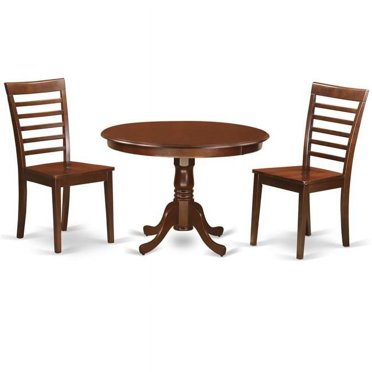 Extendable Round Dining Table for Six, Solid Wood Farmhouse Style ...