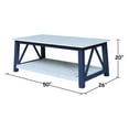 thumbnail image 2 of Surrey Solid Wood Coffee Table with Shelf - Blue/Antiqued Chalk, 2 of 8