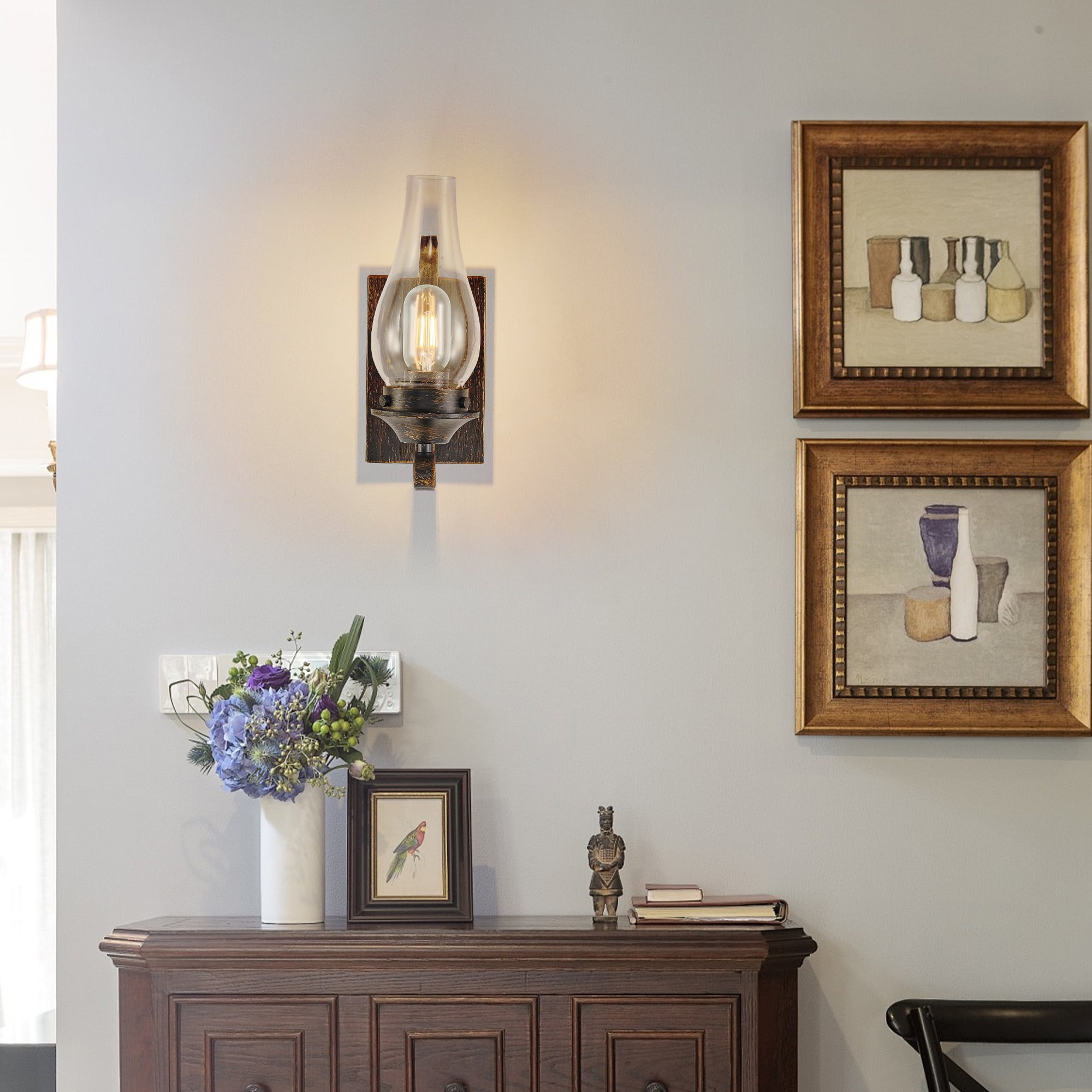 Clyhixe Sconces Minimalist Energy Efficient 2-Light Incandescent Oil Rubbed Bronze Wall Sconces 2 Count