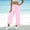 Pink, variant on Womens Wide Leg Pants Casual Plaid Printed High Waisted Ruffle Hem Pants Trousers with Pockets Green XXL