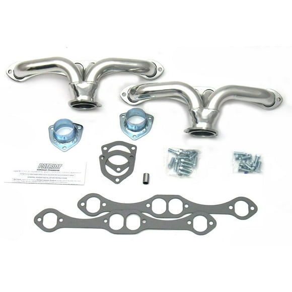 Patriot Exhaust Tête d'Échappement H8052-1 Pliage Serré; pour Utilisation avec Moteurs Chevrolet 265-400 Pouces Cubiques; Tubes Primaires Diamètre 1-5/8 Pouces; Collecteur Diamètre 2-1/2 Pouces; Ports Ovales