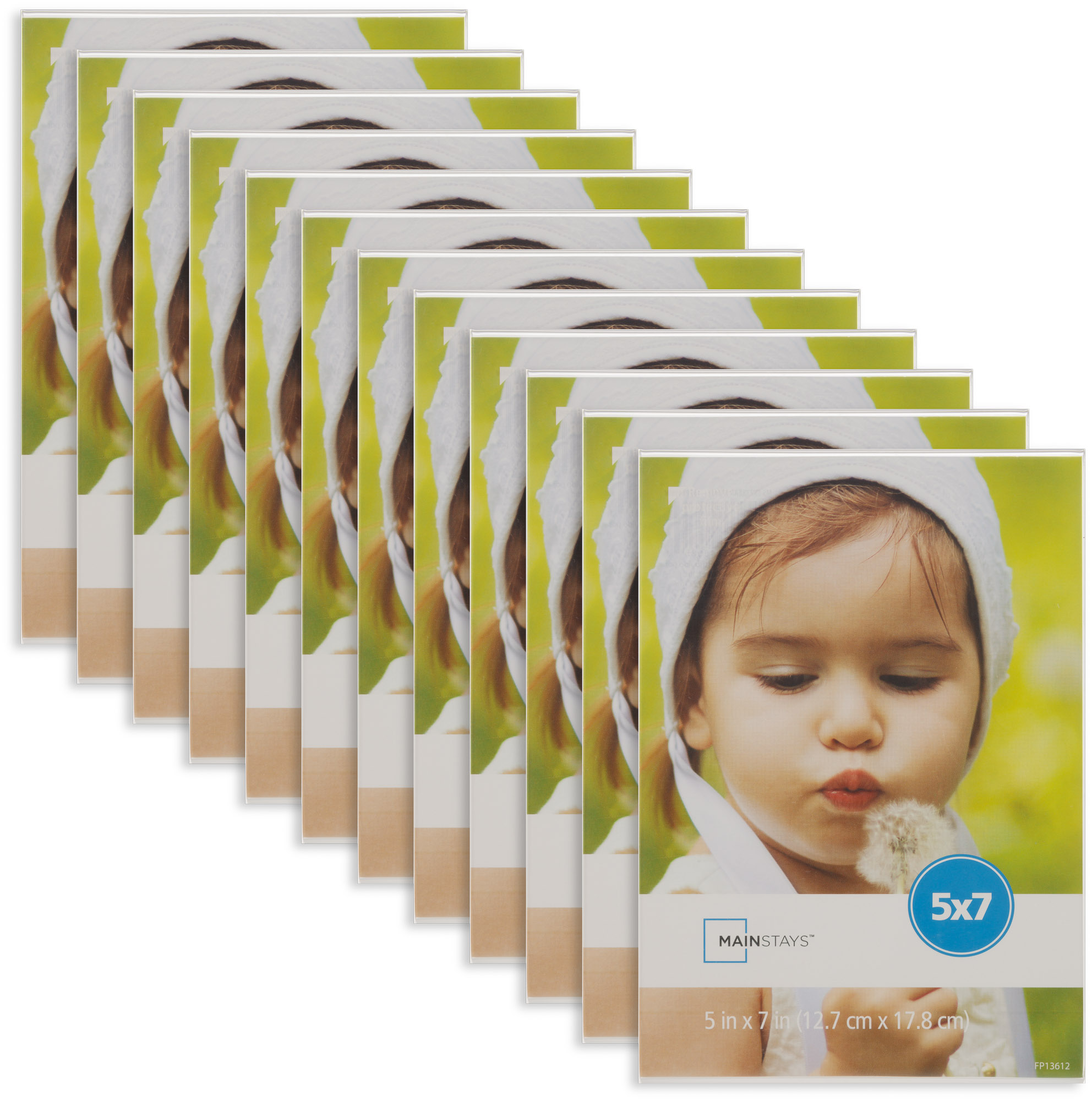 Mainstays 4x6 Vertical Bent Acrylic Tabletop Picture Frames, Set of 12
