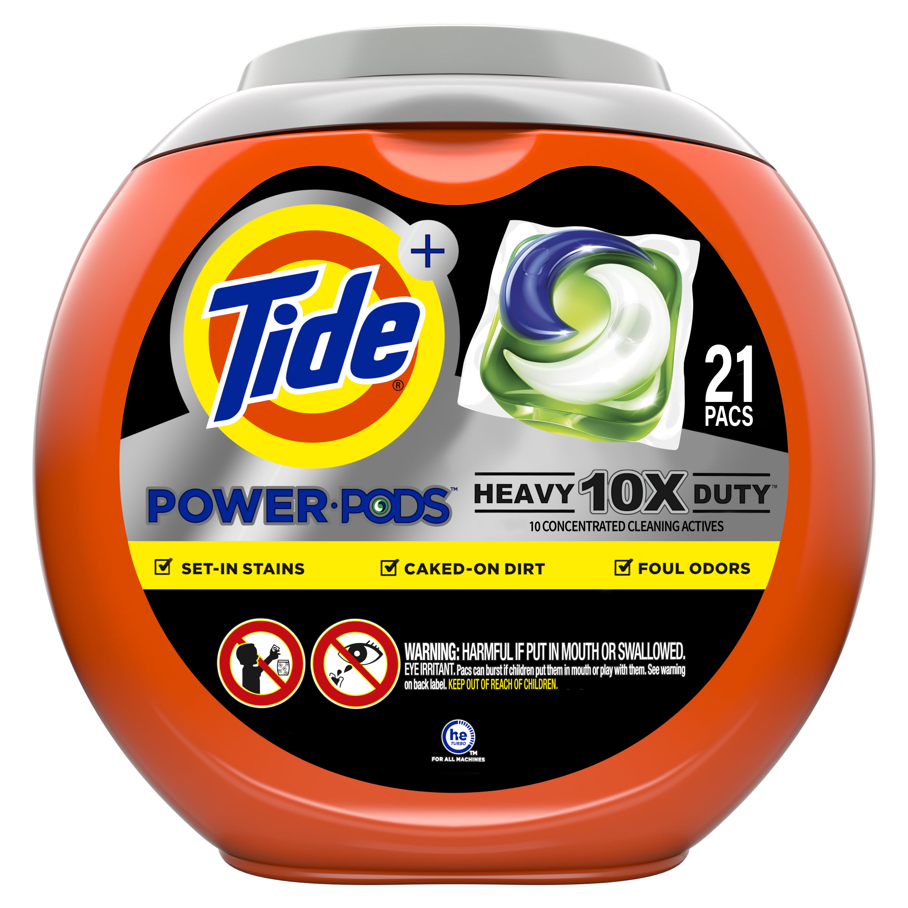 Tide Power Pods Heavy Duty 21 Ct, Laundry Detergent Pacs (Designed for