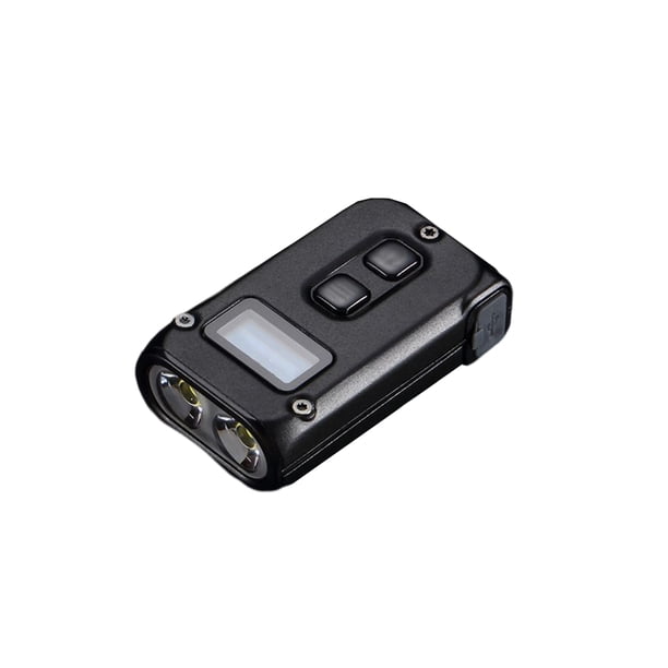 Soidarity Linterna Digital de aleación de aluminio pantalla de Control de botón portátil Mini lámpara de antorcha eléctrica de emergencia con llavero Negro Soidarity OD029254-01