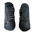 thumbnail image 1 of 1 par de protectores de tendón para caballos, equipo de protección ajustable para doma y salto. Pata delantera negra M, 1 of 9