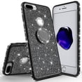 thumbnail image 2 of SOGA Diamond Bling Glitter Cute Phone Case with Kickstand Compatible for iPhone 8 Case, iPhone 7 Case,Rhinestone Bumper Slim with Ring Stand Girls Women Cover for iPhone 7/iPhone 8 Phone Cover Black, 2 of 5