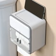 thumbnail image 6 of OFFIGAM White Wall Mounted Toilet Paper Holder with Storage Box Bathroom Organizer Rack, 6 of 7